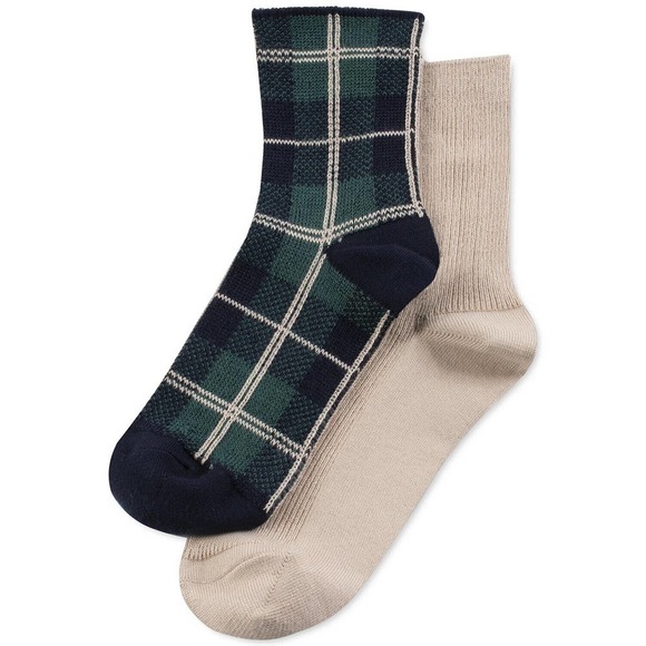 F270 Hue Green & Beige Women's 2 Pack Wintersoft Boot Socks - Picture 1 of 1